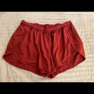 Red lululemon shorts